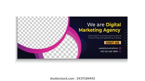 Digital marketing online facebook cover web page banner creative and modern colorful template