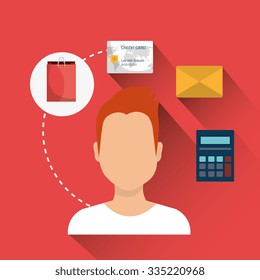 Digital marketing and online sales, vector illustration graphic