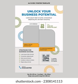 Digital marketing online workshop flyer vector design template