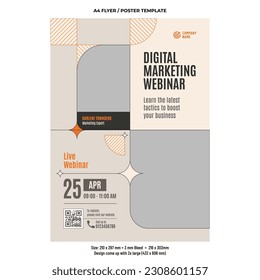 Digital marketing online workshop flyer vector design template