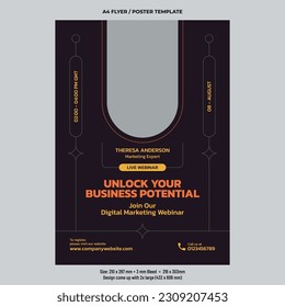 Digital marketing online workshop flyer vector design template