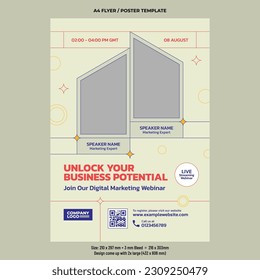 Digital marketing online workshop flyer vector design template