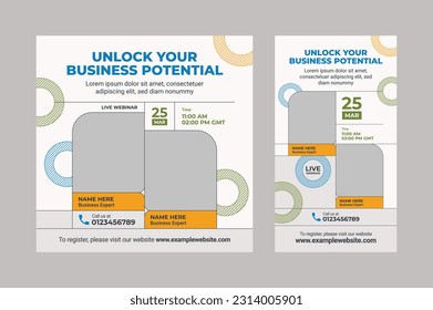 Digital marketing online workshop social media banner vector design template