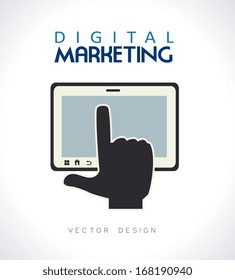 digital marketing over gray background vector illustration