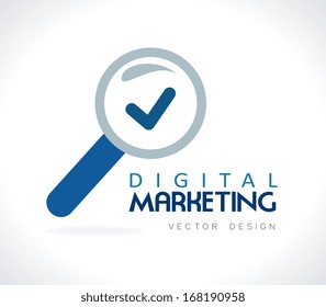digital marketing over gray background vector illustration