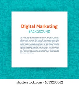 Digital Marketing Paper Template. Vector Illustration of Outline Design.