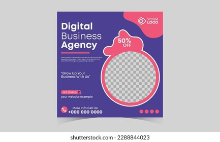 Digital marketing post Template. corporate business marketing post. Creative Idea Digital Marketing Agency Template. Social Media Square Posts and Digital marketing agency post banner