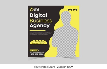 Digital marketing post Template. corporate business marketing post. Creative Idea Digital Marketing Agency Template. Social Media Square Posts and Digital marketing agency post banner