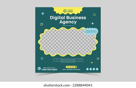 Digital marketing post Template. corporate business marketing post. Creative Idea Digital Marketing Agency Template. Social Media Square Posts and Digital marketing agency post banner