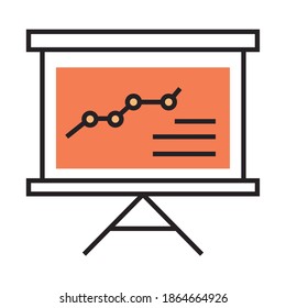 digital marketing presentation statistics target vector illustration line and fill