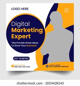 Digital marketing promotion banner for social media Instagram post banner template or square  Premium Vector design 
