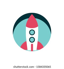 digital marketing rocket launch startup vector illustration