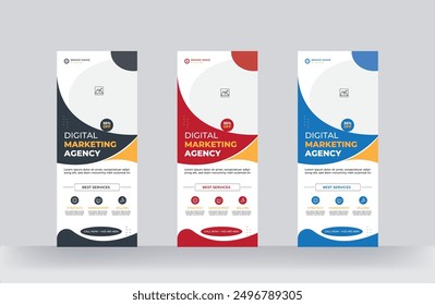Digital Marketing Roll up Bundle Rack Card Signage Design pull up Template