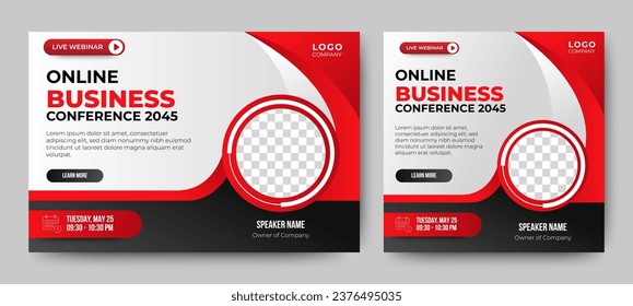 Digital marketing seminar social media web banner template. vector	