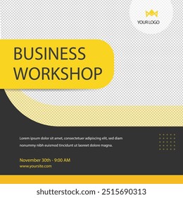 DIGITAL Marketing seminars SOLUTIONS Strategies live webinar banner invitation and social media post template. Business webinar invitation design