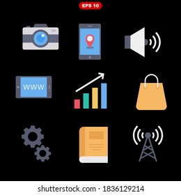 digital marketing set vector illustration icon