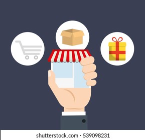 digital marketing shopping buy vector illustration graphic design