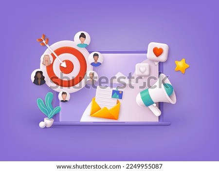Digital marketing, smm digital web technology. Web analytics and marketing social media concept. 3D Web Vector Illustrations.