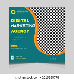 Digital marketing social media banner design editable template