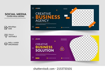 Digital Marketing Social Media Cover Banner Template, Creative Business Cover And Banner Vector Desing