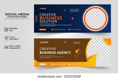 Digital marketing social media cover banner template, Creative business cover and banner vector desing