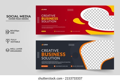 Digital marketing social media cover banner template, Creative business cover and banner vector desing