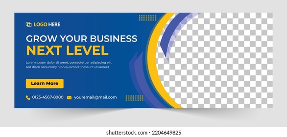 Digital marketing social media cover creative start-up online business strategy social media banner, corporate cover
