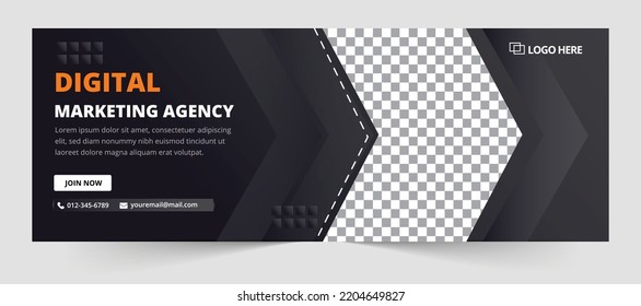 Digital marketing social media cover creative start-up online business strategy social media banner, corporate cover
