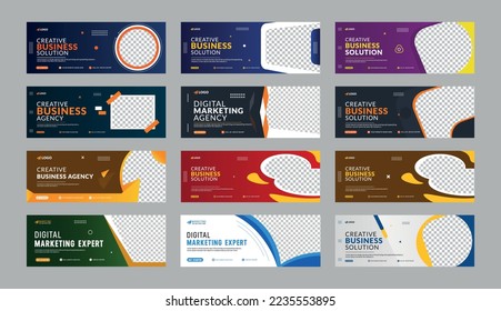 Digital marketing social media cover design template with creative concept, Creative social media cover, poster, banner template for commercial use, cover template web banner template