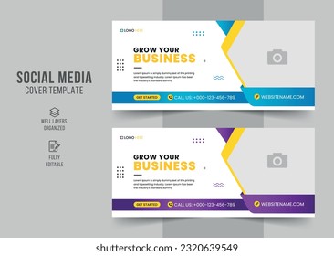 Digital marketing social media cover photo template. digital marketing web banner. business marketing social media cover. web banner. Social Media Cover Design. Editable web Banner Template. web banne