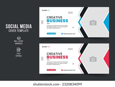 Digital marketing social media cover photo template. digital marketing web banner. business marketing social media cover. Social Media Cover Design. Editable web Banner Template. web banner