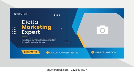 Digital marketing social media cover banner template, Creative business cover and banner vector desing, Cover vector