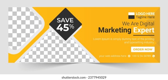 Digital marketing social media cover creative start-up online business strategy social media banner, corporate cover