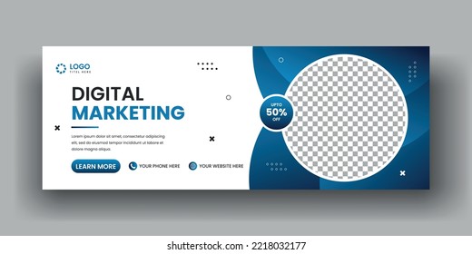 Digital marketing social media facebook timeline cover banner and abstract business web banner template set.