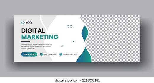 Digital marketing social media facebook cover banner set and business web banner template.