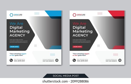 Digital marketing social media and instagram post template banner