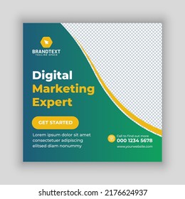 	
Digital marketing social media and instagram post design template