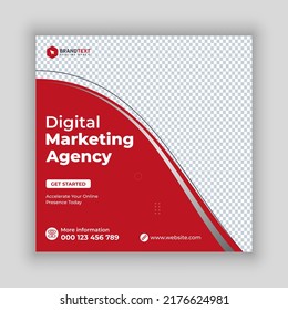	
Digital marketing social media and instagram post design template