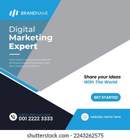 Digital marketing social media and instagram post template banner