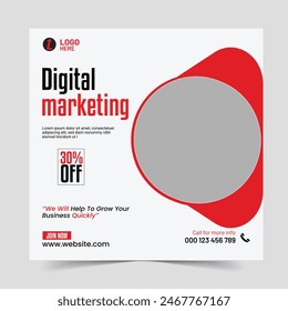 digital marketing social media and instagram post template banner