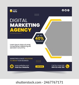 digital marketing social media and instagram post template banner