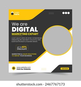 digital marketing social media and instagram post template banner