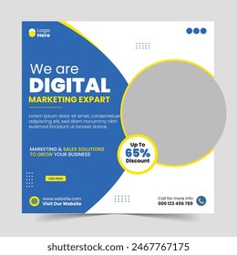 digital marketing social media and instagram post template banner
