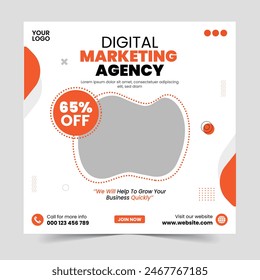 digital marketing social media and instagram post template banner