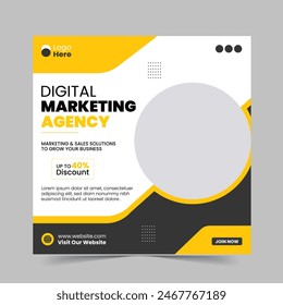 digital marketing social media and instagram post template banner