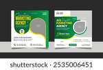 Digital Marketing Social Media Post Template, Online Live Webinar, Business Conference, Guest Speaker Web Banner Square Flyer Design Set.