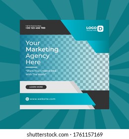 Digital Marketing Social Media Post Template, Digital marketing agency, Square Flyer Template, Editable web Banner Post Template, Digital Business Marketing Social Media Banner, Mark