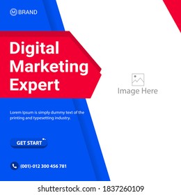 Digital marketing social media post template design