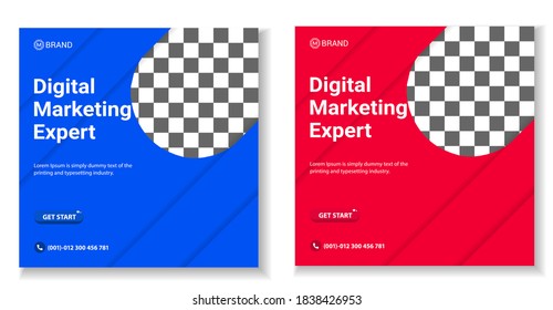 Digital marketing social media post template design