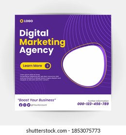 Digital marketing social media post feeds design template